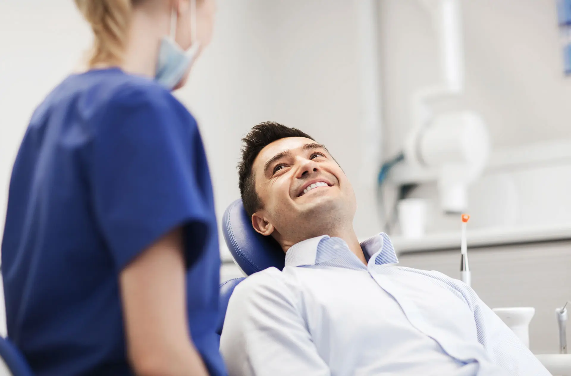 dental insurance. patient receiving consultation for a dental surgery