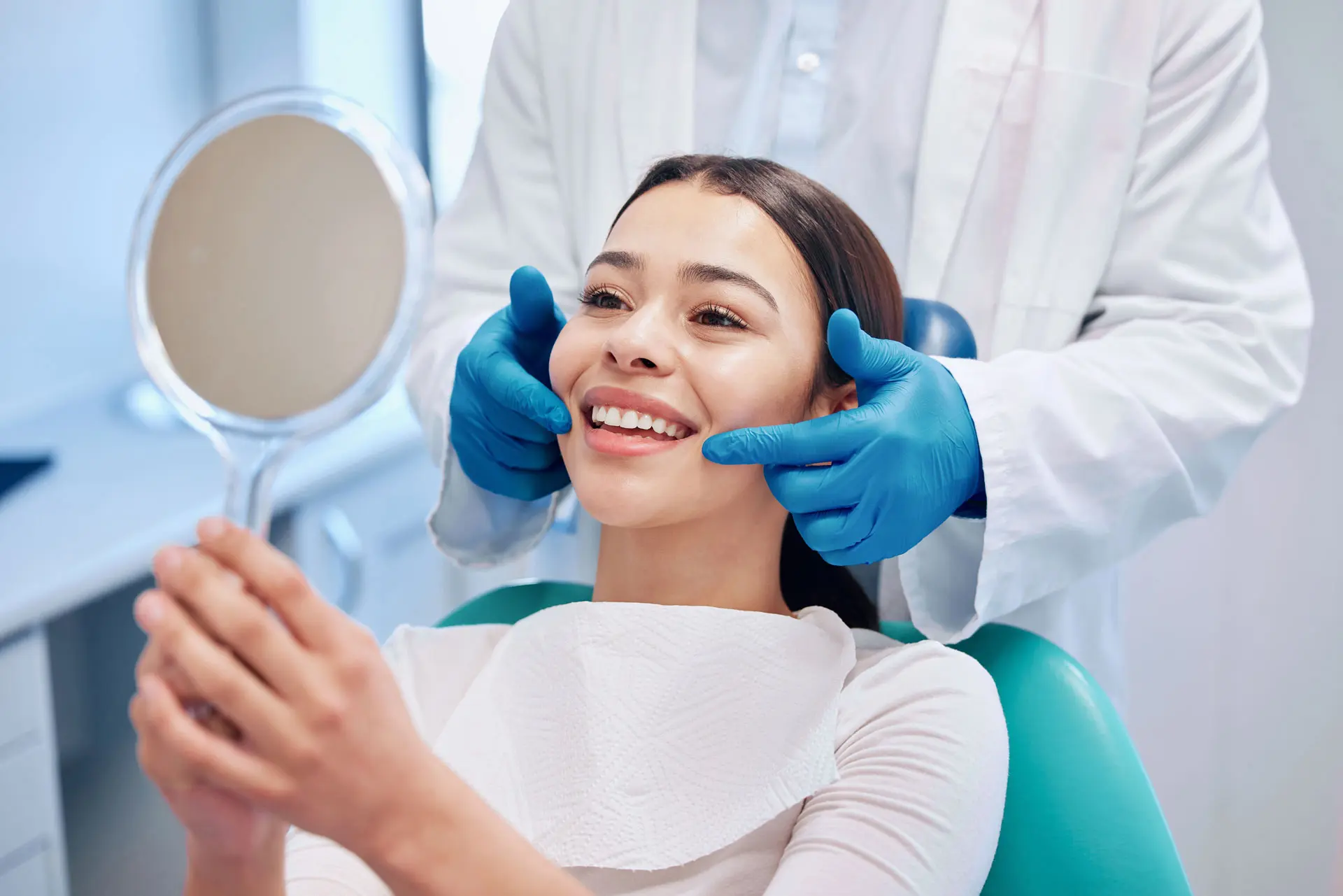 dentist explaining gum health to a patient