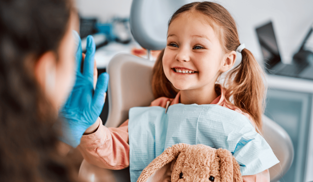 a child at a dental office